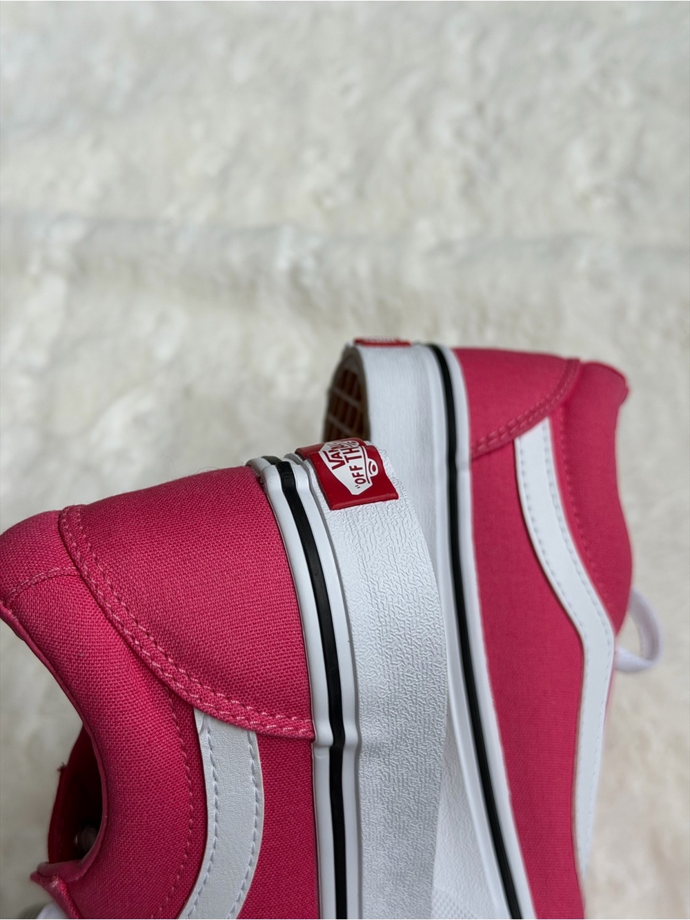 Vans Pink Canvas Low-Top Sneakers with White Stripe - Picture 5 of 11
